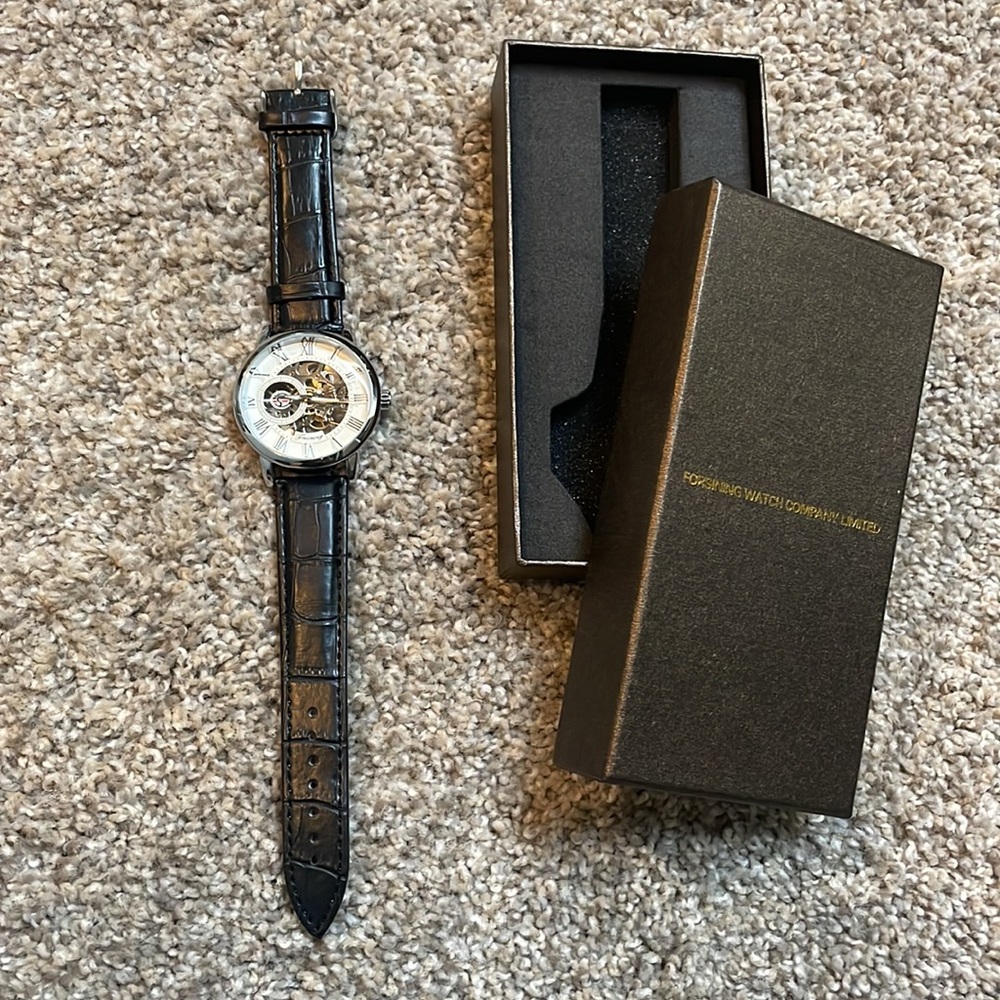 Leather band watch